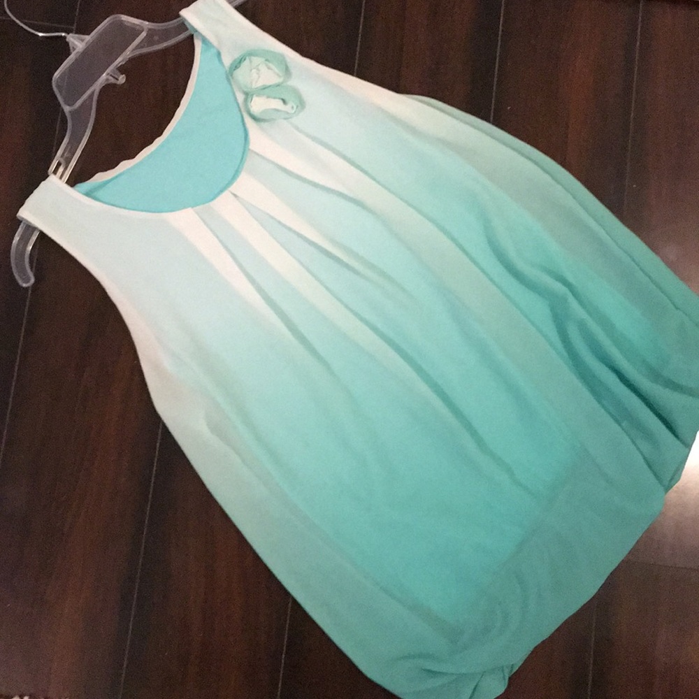 Green and white ombré shirt